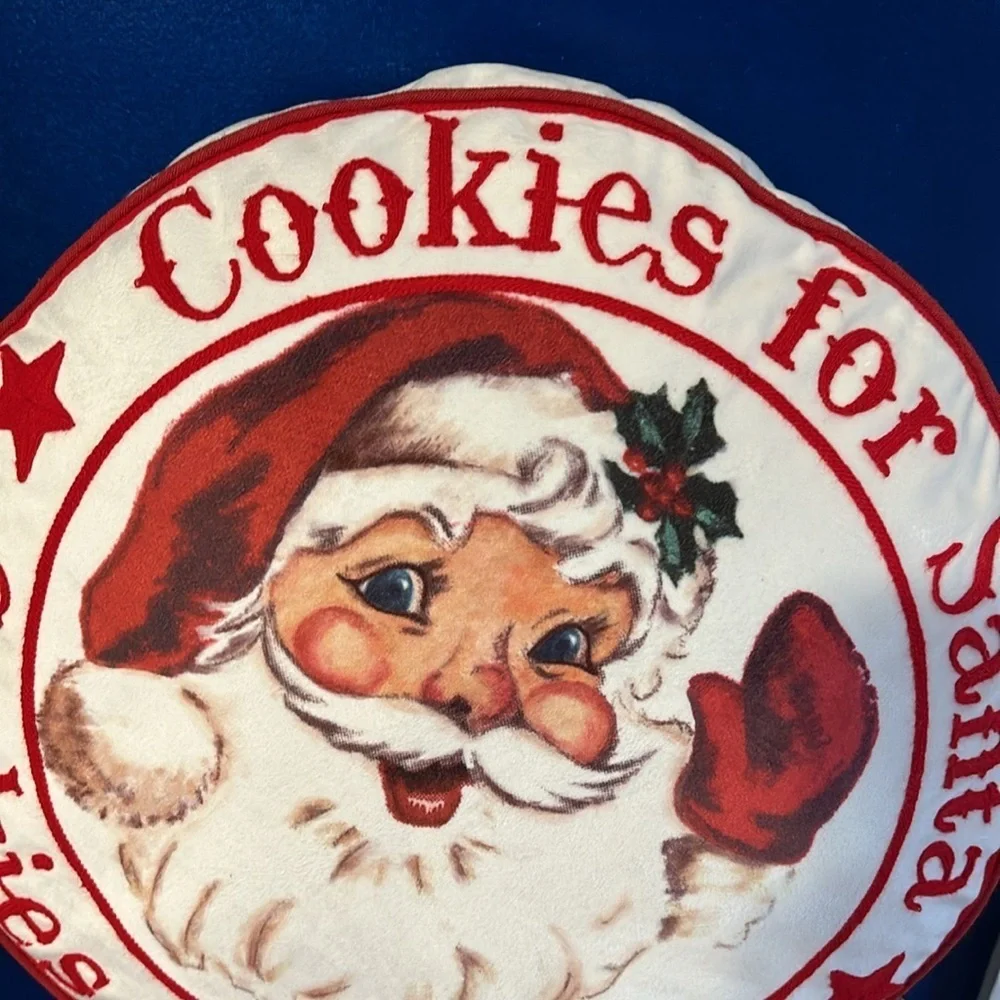 NWOT Saro Lifestyle Cookies For Santa Red & White Christmas Throw Pillow 17”
